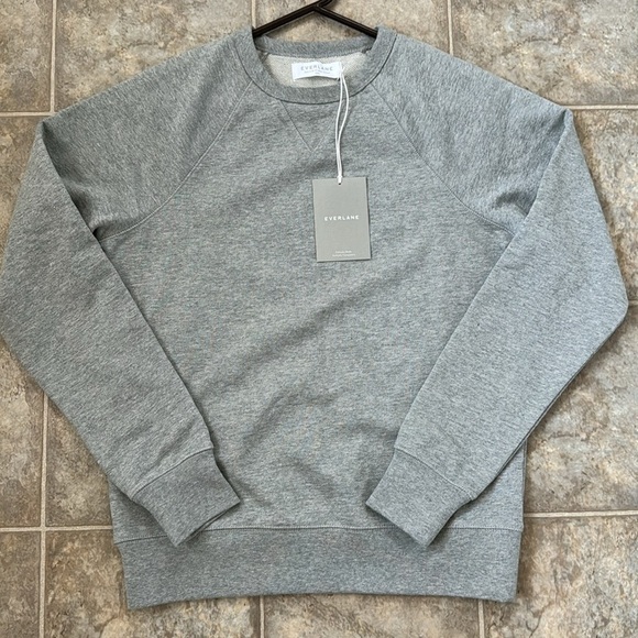 NWT Everlane The French Terry Crewneck Longsleeve Heather Grey XXS neutral - Picture 5 of 12